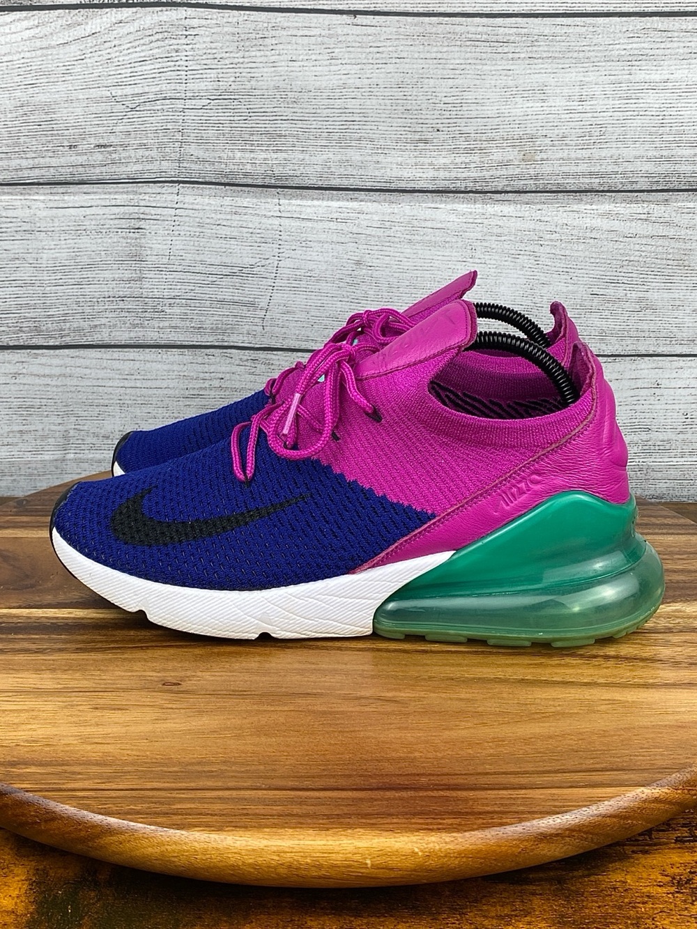 Nike Air Max 270 Flyknit Fuchsia Flash Royal Blue Shoe AO1023-401 Men’s Size 9